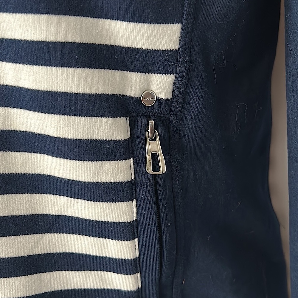 Lauren Ralph Lauren NWT Navy/White Striped Full Zip Jacket Coat **Size XS**🌺🌺 - Picture 5 of 6